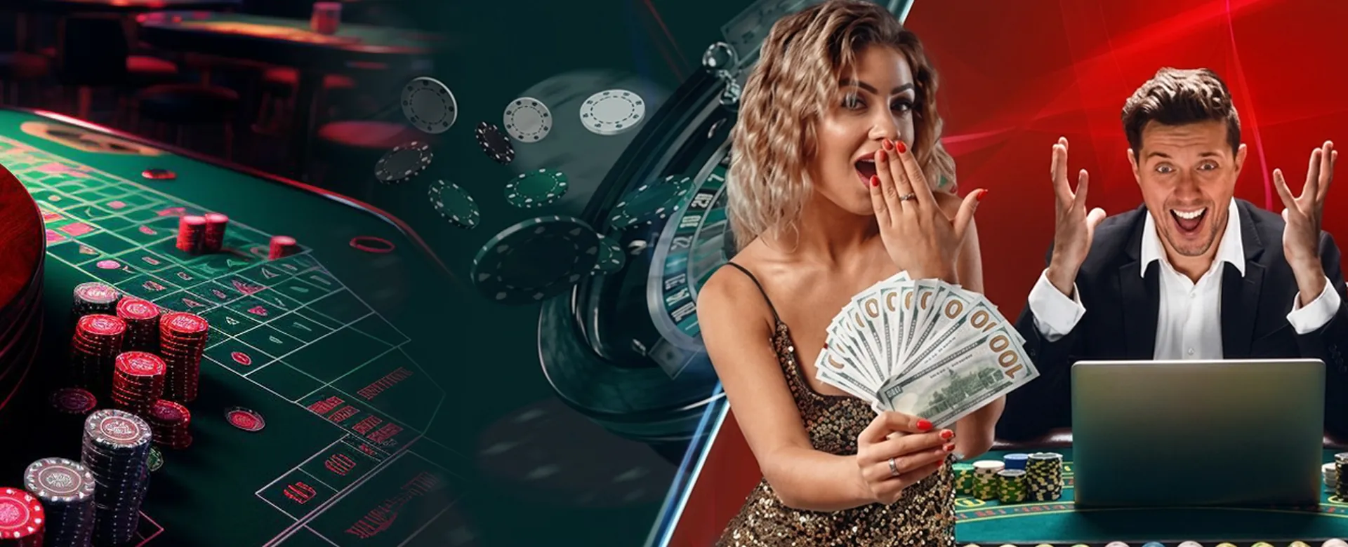 Dynamic casino background with login elements